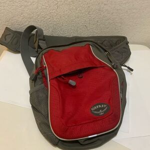 Osprey Crossbody Messenger Bag Size Small Red & Gra